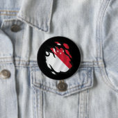 Singapore Geripte vlag Ronde Button 7,6 Cm (In situ)