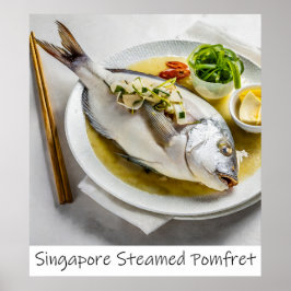 Singapore gestoomde Pomfret Archival Print