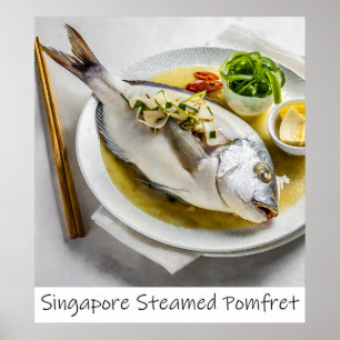 Singapore gestoomde Pomfret Archival Print