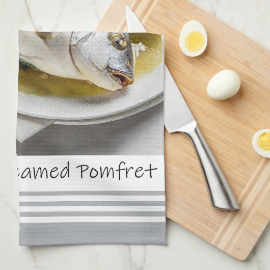 Singapore gestoomde Pomfret keukenhanddoek (Quarter Fold)