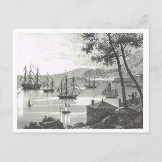 Singapore haven 1819 briefkaart (Voorkant)