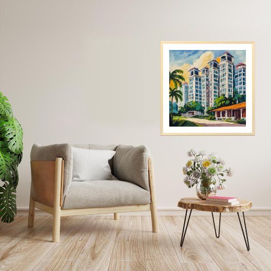 Singapore HDB Estate - Uitgerekte canvas Print