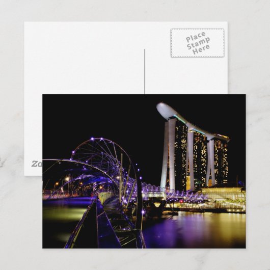 Singapore Helix Bridge Briefkaart (Voorkant / Achterkant)