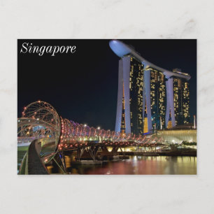 Singapore Helix Bridge op Marina Bay Sands Briefkaart