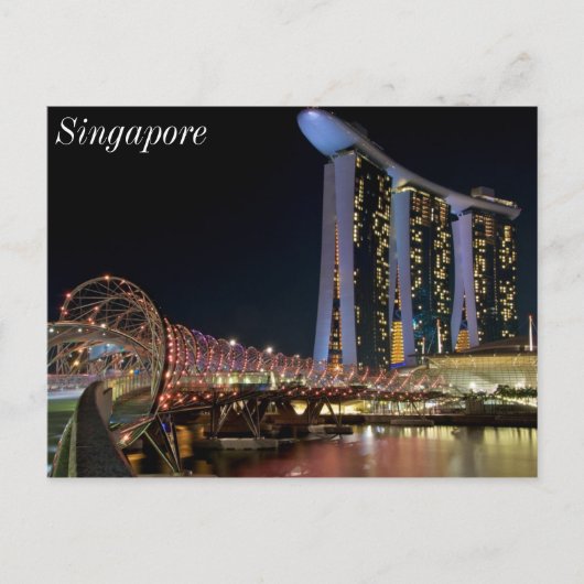 Singapore Helix Bridge op Marina Bay Sands Briefkaart (Voorkant)