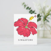SINGAPORE HIBISCUS COLLECTIE BRIEFKAART (Staand voorkant)