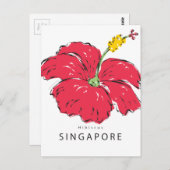 SINGAPORE HIBISCUS COLLECTIE BRIEFKAART (Voorkant / Achterkant)