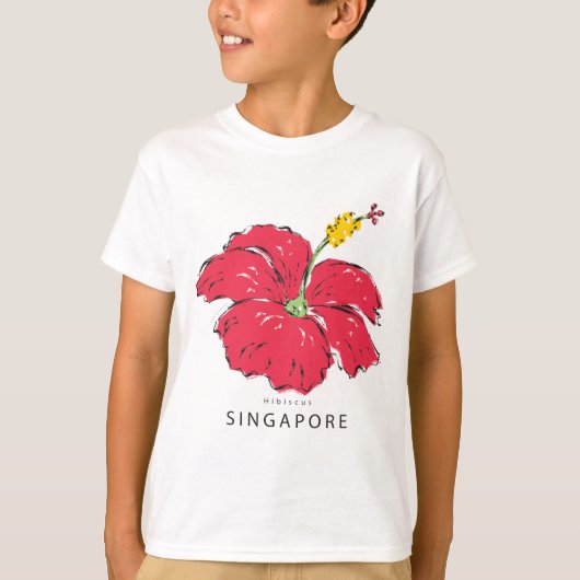 SINGAPORE HIBISCUS COLLECTIE T-SHIRT (Voorkant)