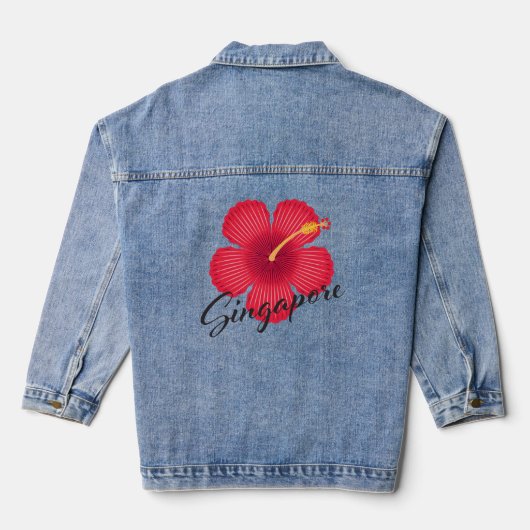 Singapore Hibiscus Denim Jacket (Achterkant)