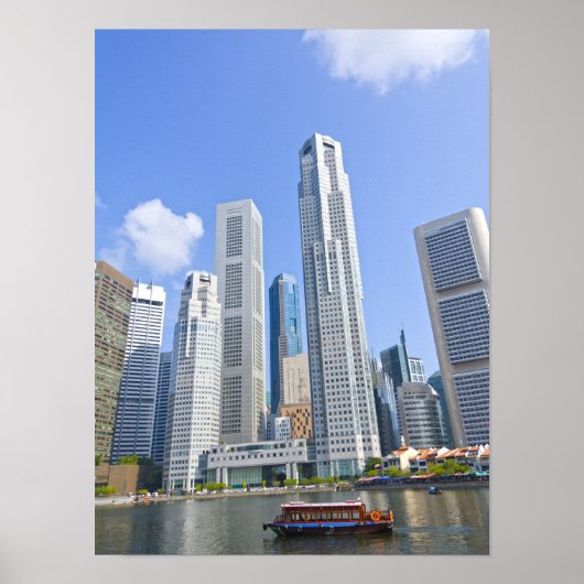 Singapore Highrise Skyline Financial District Poster (Voorkant)