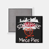 Singapore houdt van Mince Pies stadsgezicht Magneet (Voorkant / Achterkant)