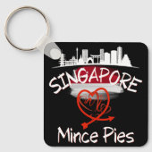 Singapore houdt van Mince Pies stadsgezicht Sleutelhanger (Voorkant)