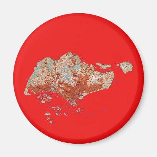 Singapore Kaart Magneet (Voorkant)