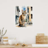 Singapore kat - kat kunst print (Keuken)