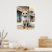 Singapore kat - kat kunst print (Keuken)