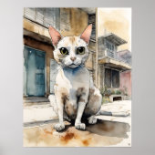 Singapore kat - kat kunst print (Voorkant)