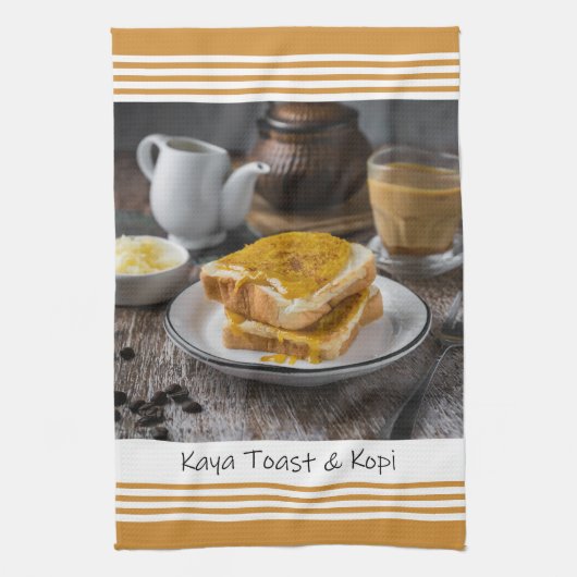 Singapore Kaya Toast & Kopi Keukenhanddoek (Verticaal)