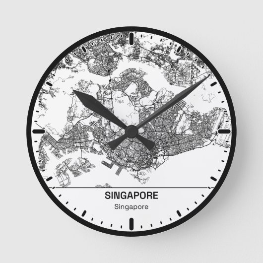Singapore Klok Stad Lijn Kunst (Voorkant)