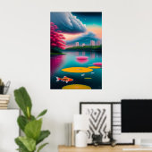 Singapore Koi Pool - Canvas Art Print (Thuiskantoor)