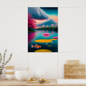 Singapore Koi Pool - Canvas Art Print (Keuken)