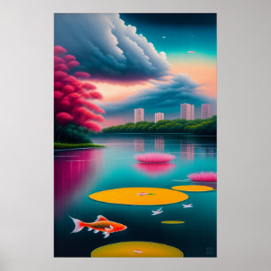 Singapore Koi Pool - Canvas Art Print
