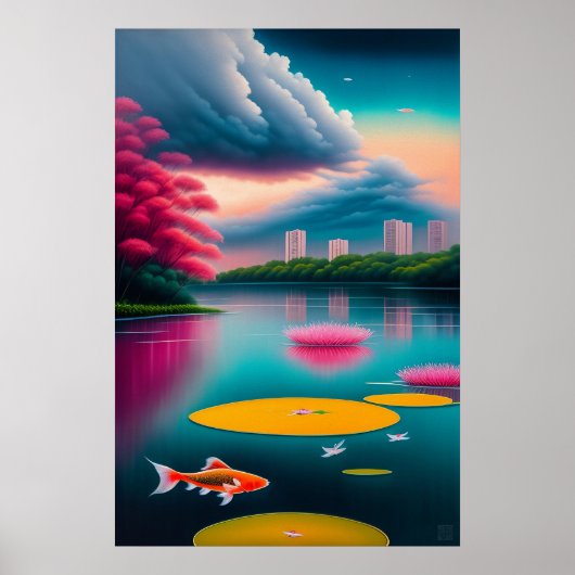 Singapore Koi Pool - Canvas Art Print (Voorkant)