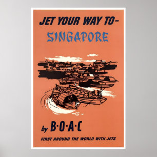 Singapore Kunst BOAC Reisposter Azië PrintA Poster