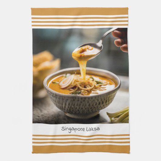 Singapore Laksa keukenhanddoek (Verticaal)