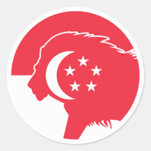 Singapore Leeuw Singaporese nationale dierenvlag Ronde Sticker