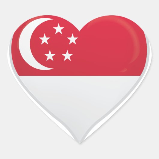 Singapore liefde vlag trots hart sticker (Voorkant)