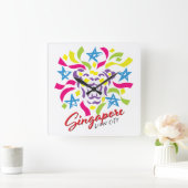 Singapore Lion City Celebration Clock Vierkante Klok (Huis)