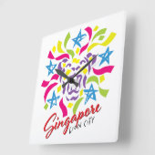 Singapore Lion City Celebration Clock Vierkante Klok (Hoek)