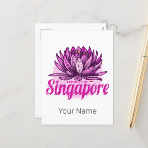 Singapore Lotus Flag  vakantie souvenir Feestdagenkaart