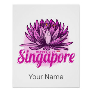 Singapore Lotus Flag  vakantie souvenir Perfect Poster