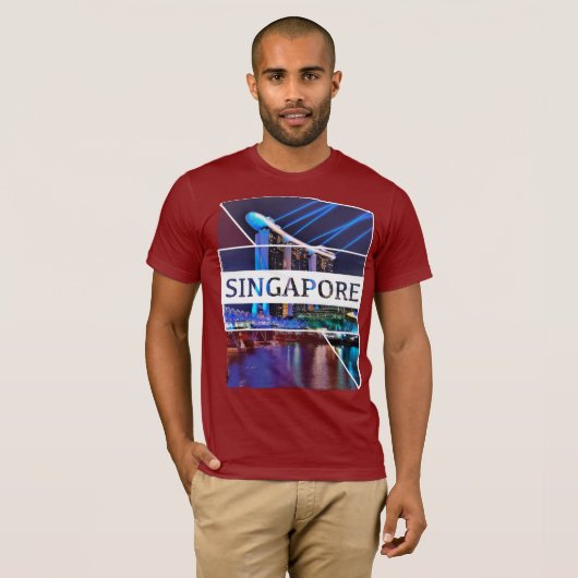 Singapore Mannen T Shirt top Gift (Voorkant volledig)