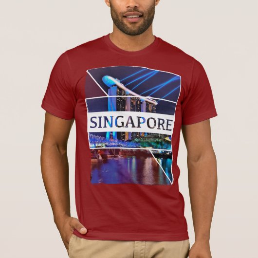Singapore Mannen T Shirt top Gift (Voorkant)