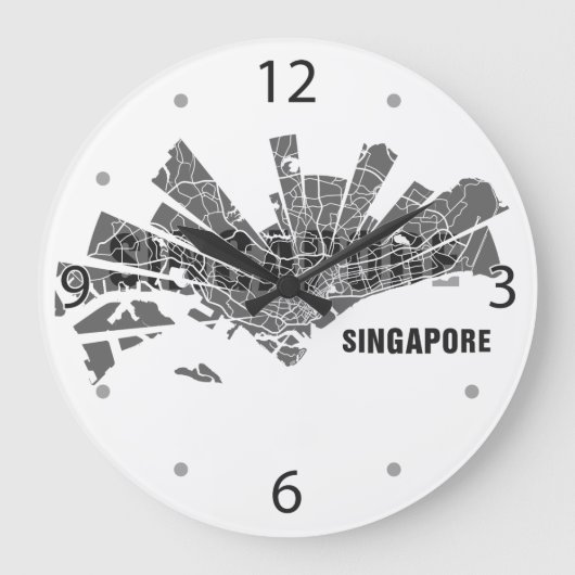 Singapore Map Clock Grote Klok (Voorkant)