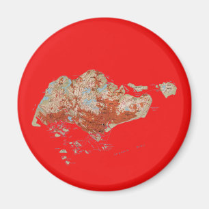 Singapore Map Magnet