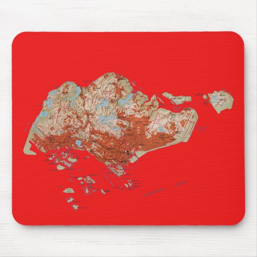 Singapore Map Mousepad Muismat (Voorkant)