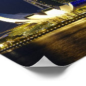 Singapore Marina Bay bij nacht Poster (Hoek)