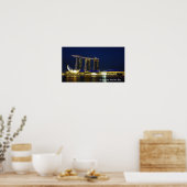 Singapore Marina Bay bij nacht Poster (Keuken)