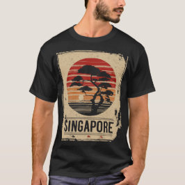 Singapore Marina Bay Japanse zonsondergang stadsge T-shirt