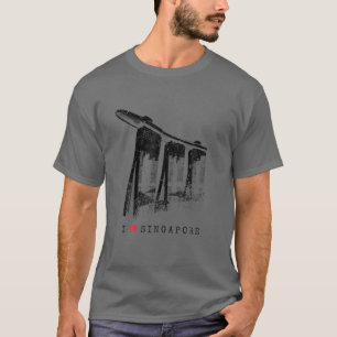 Singapore Marina Bay  Skyline Asia I Love S T-shirt