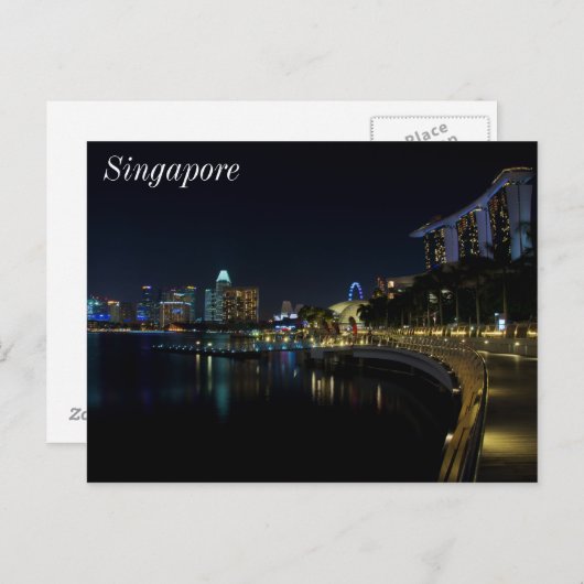 Singapore Marina Bay Walkway Briefkaart (Voorkant / Achterkant)