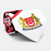 Singapore - Markthartslag Singaporees wapenschild Stropdas (Opgerold)