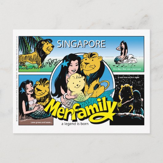 SINGAPORE MERFAMILY® Post Card Briefkaart (Voorkant)