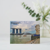 Singapore: Merlion and Marina Bay Sands Hotel Briefkaart (Staand voorkant)