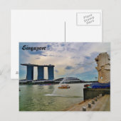 Singapore: Merlion and Marina Bay Sands Hotel Briefkaart (Voorkant / Achterkant)