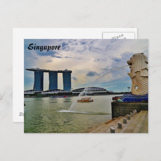 Singapore: Merlion and Marina Bay Sands Hotel Briefkaart (Voorkant / Achterkant)
