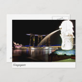 Singapore Merlion op Marina Bay Briefkaart (Voorkant / Achterkant)
